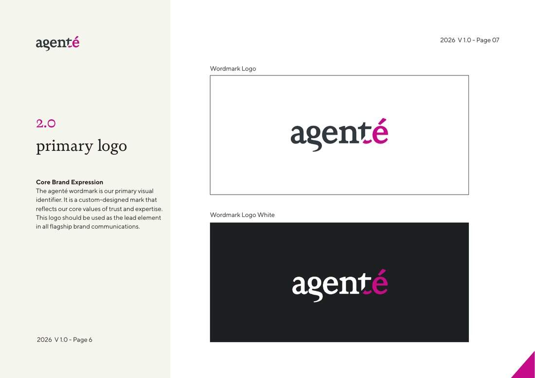 Agenté brand guidelines — primary logo page