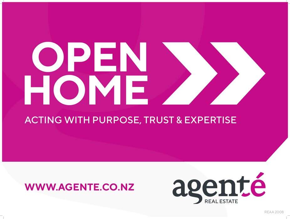 Agenté Open Home sign, 600 × 450mm